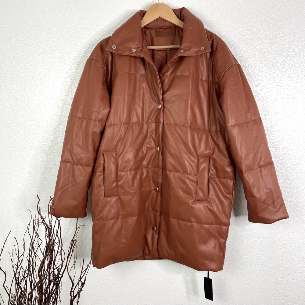 NWT BLANK NYC Faux Leather Quilted Puffer Coat